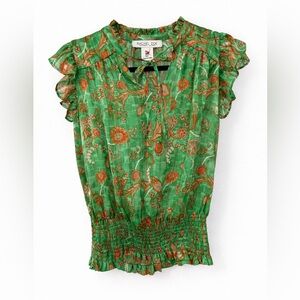 Rachel Zoe Green Floral Top size small

Size: Small